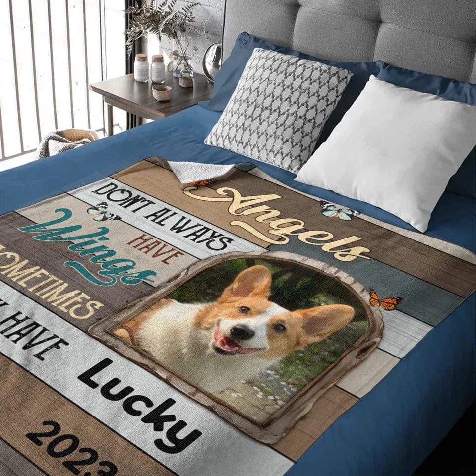 Customized Pet Memorial Blankets - Personalized Cozy Blanket with Pet Photo,Name and Year - A Meaning Gift For Pet Owners,Pet Lovers