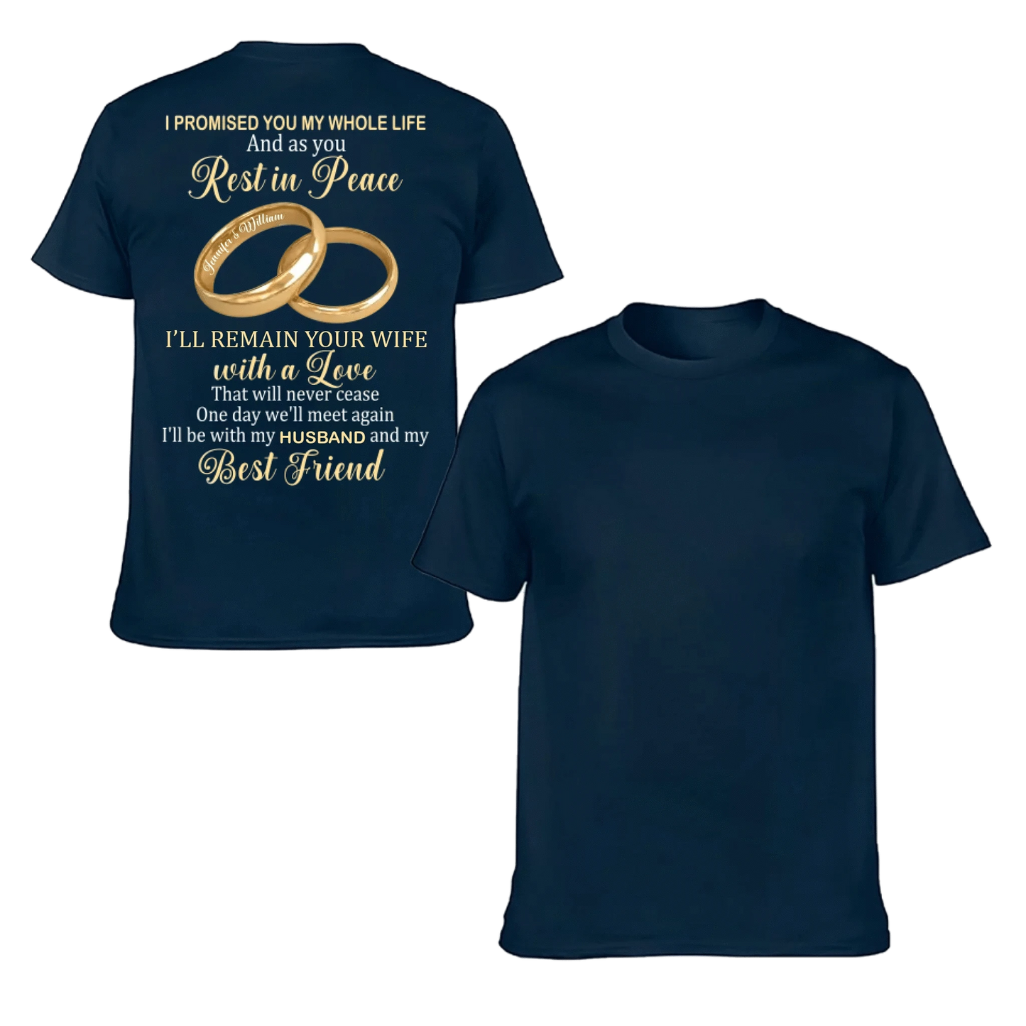Customized Couple's Theme T-shirt - Personalized Nicknames for Ring Love Letter Clothing - A Gift For Wife,Husband,Girlfriend,Boyfriend