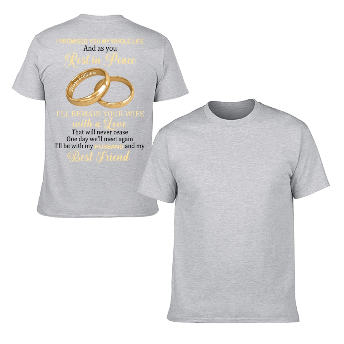 Customized Couple's Theme T-shirt - Personalized Nicknames for Ring Love Letter Clothing - A Gift For Wife,Husband,Girlfriend,Boyfriend
