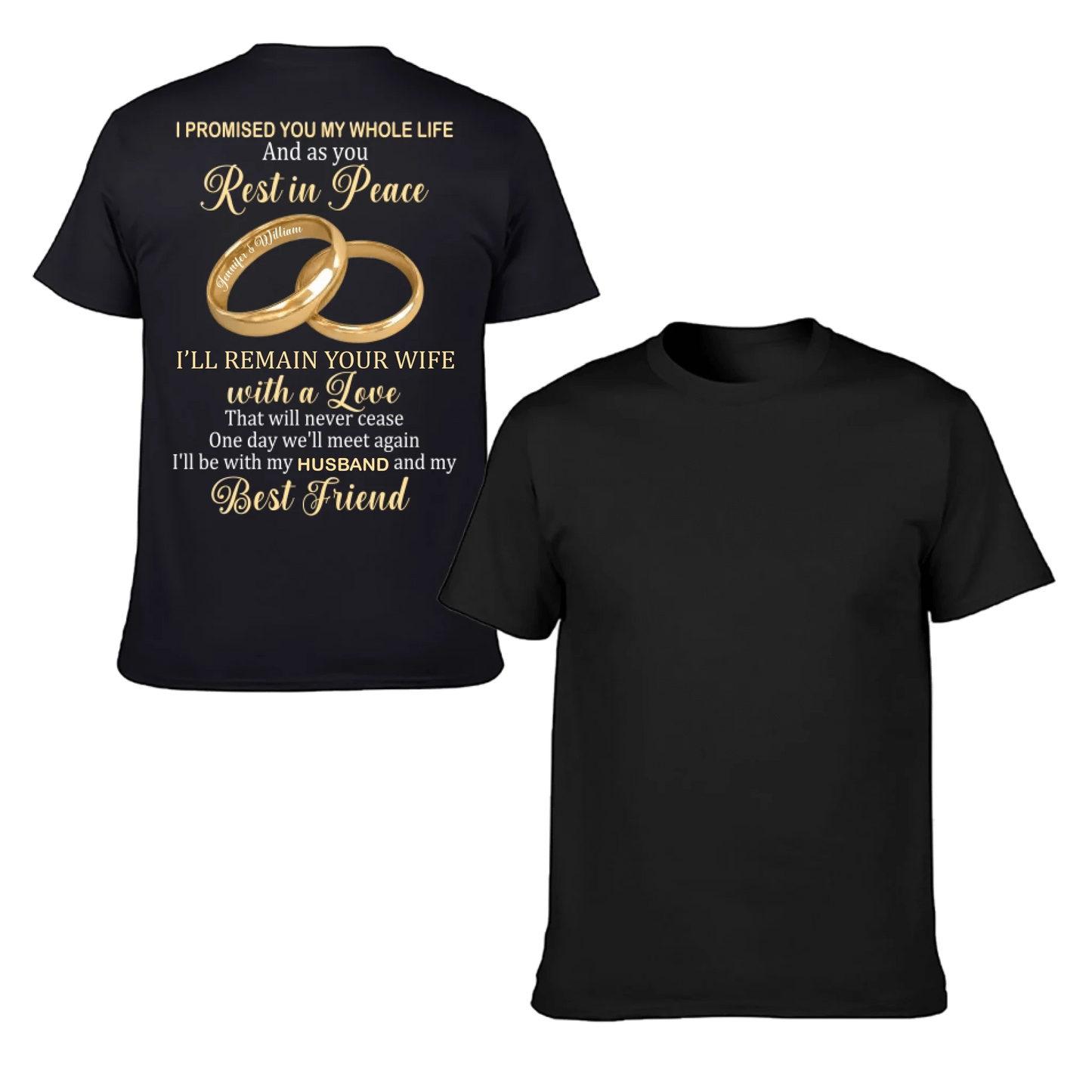 Customized Couple's Theme T-shirt - Personalized Nicknames for Ring Love Letter Clothing - A Gift For Wife,Husband,Girlfriend,Boyfriend