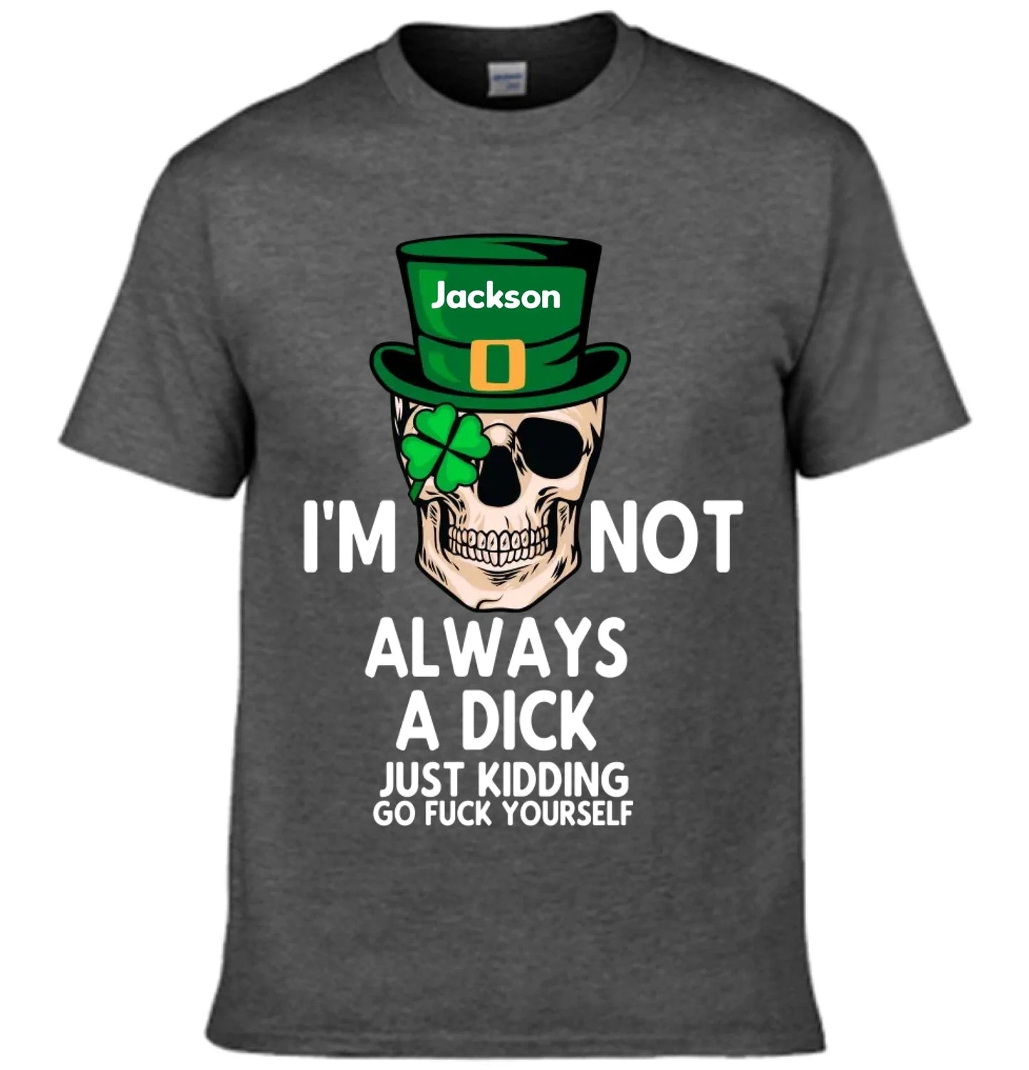 Customized St. Patrick's Day T-shirt - Personalized Name St. Patrick's Day Themed Skull Printed Clothes -  A Gift For Friend,Family,Holiday Enthusiasts