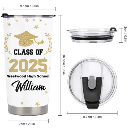 Customized Graduation Gifts - Personalized Name and School Name Graduation Commemorative Thermos Gift - A Gift For Children,Grandchildren,Graduates