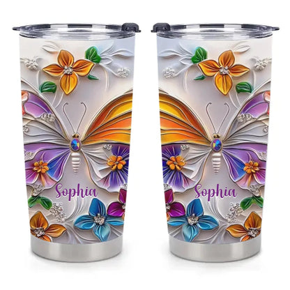 Customised Butterfly Themed Mugs - Personalised Name Gorgeous Butterfly Print Decorative Mugs - A Gift For Family,Friend,Sister,BFF,Butterfly Lovers