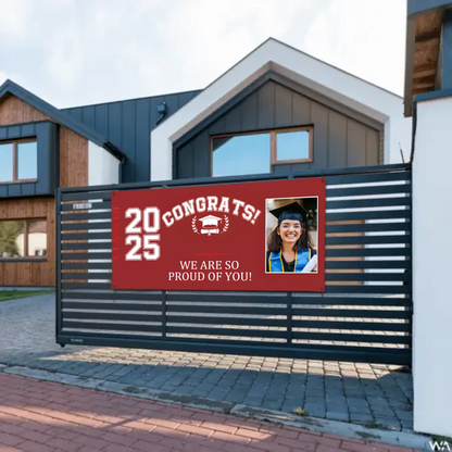 Personalized Custom Photo Banner - Congrats Class of 2025 Graduation Decor Gift
