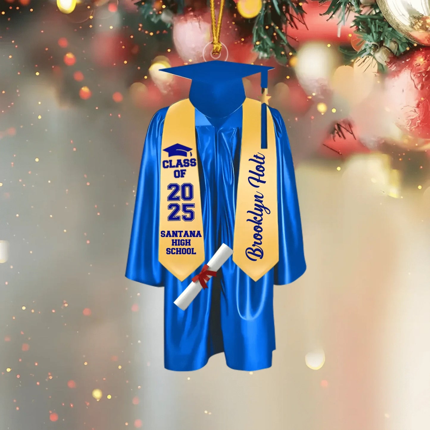 Graduation Gift Decoration Hanging - Personalised Graduation Gown and Name Acrylic Charms - Gifts for Graduate,Grandchildren,Friend