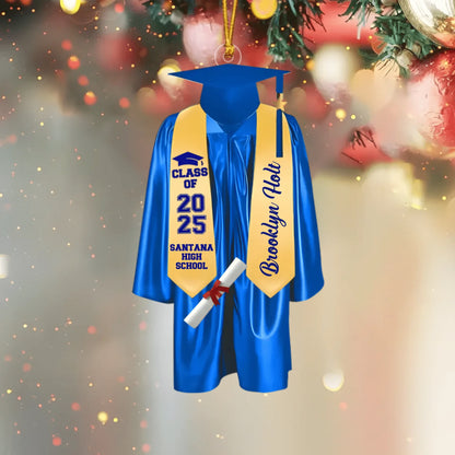 Graduation Gift Decoration Hanging - Personalised Graduation Gown and Name Acrylic Charms - Gifts for Graduate,Grandchildren,Friend