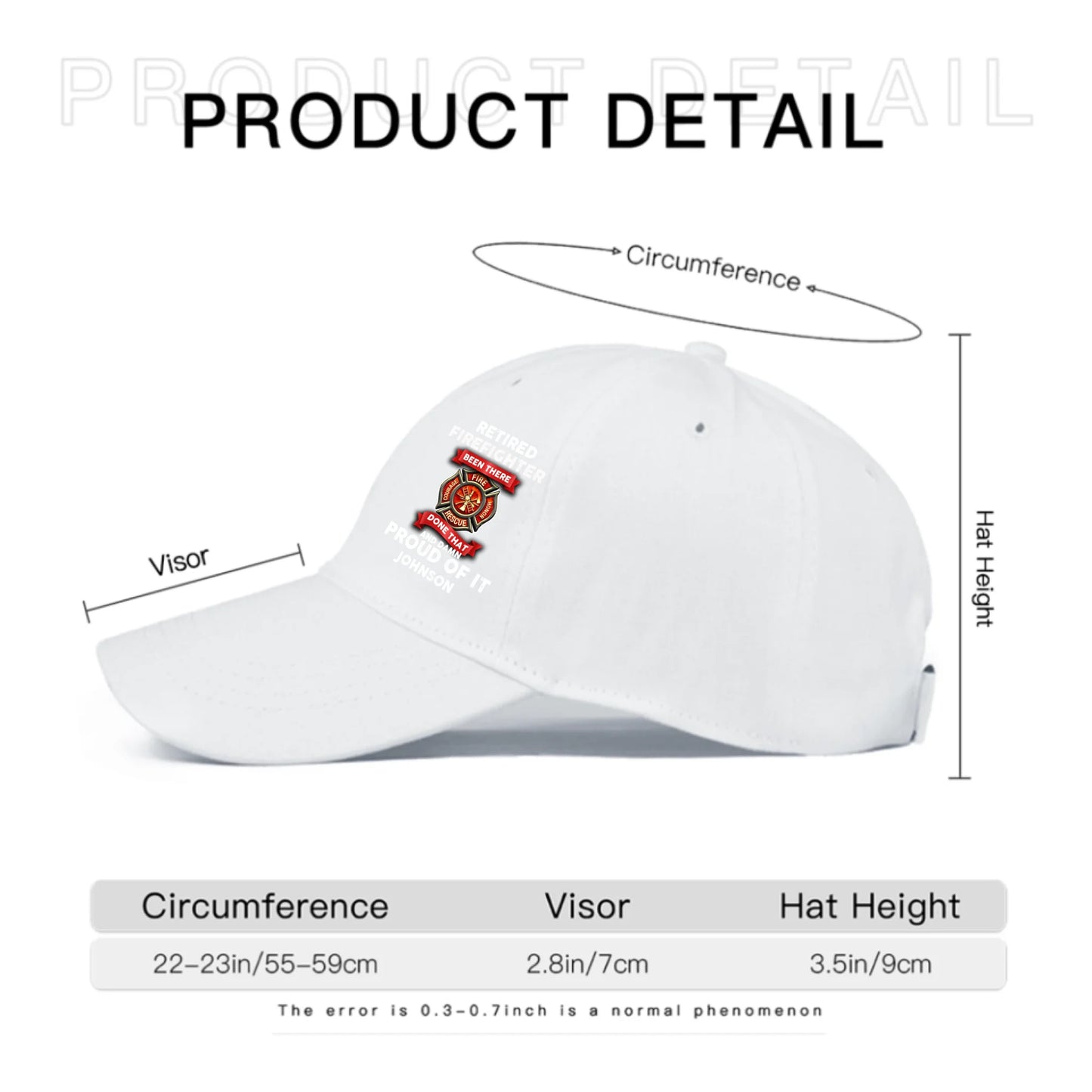 Personalized Firefighter Distressed Washed Cotton Printed Cap