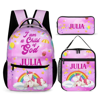 I Am A Child Of God - Personalized Name Customized School Bag - A Great Gift For Your Child For The School Season!