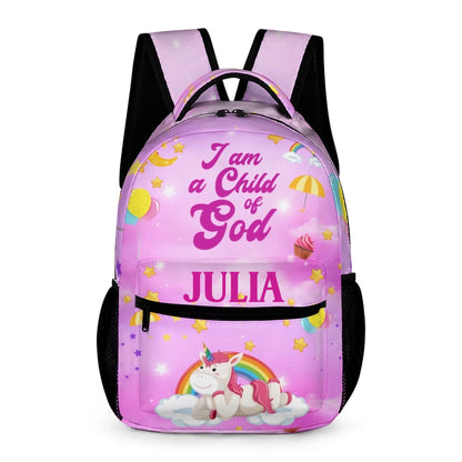 I Am A Child Of God - Personalized Name Customized School Bag - A Great Gift For Your Child For The School Season!