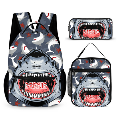 Customized Children'S Shark Backpack With Personalized Name-A Gift For Boys At The Beginning Of School Season