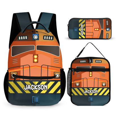 Personalized Name Custom Train Backpack - Back to School Gift for Kids