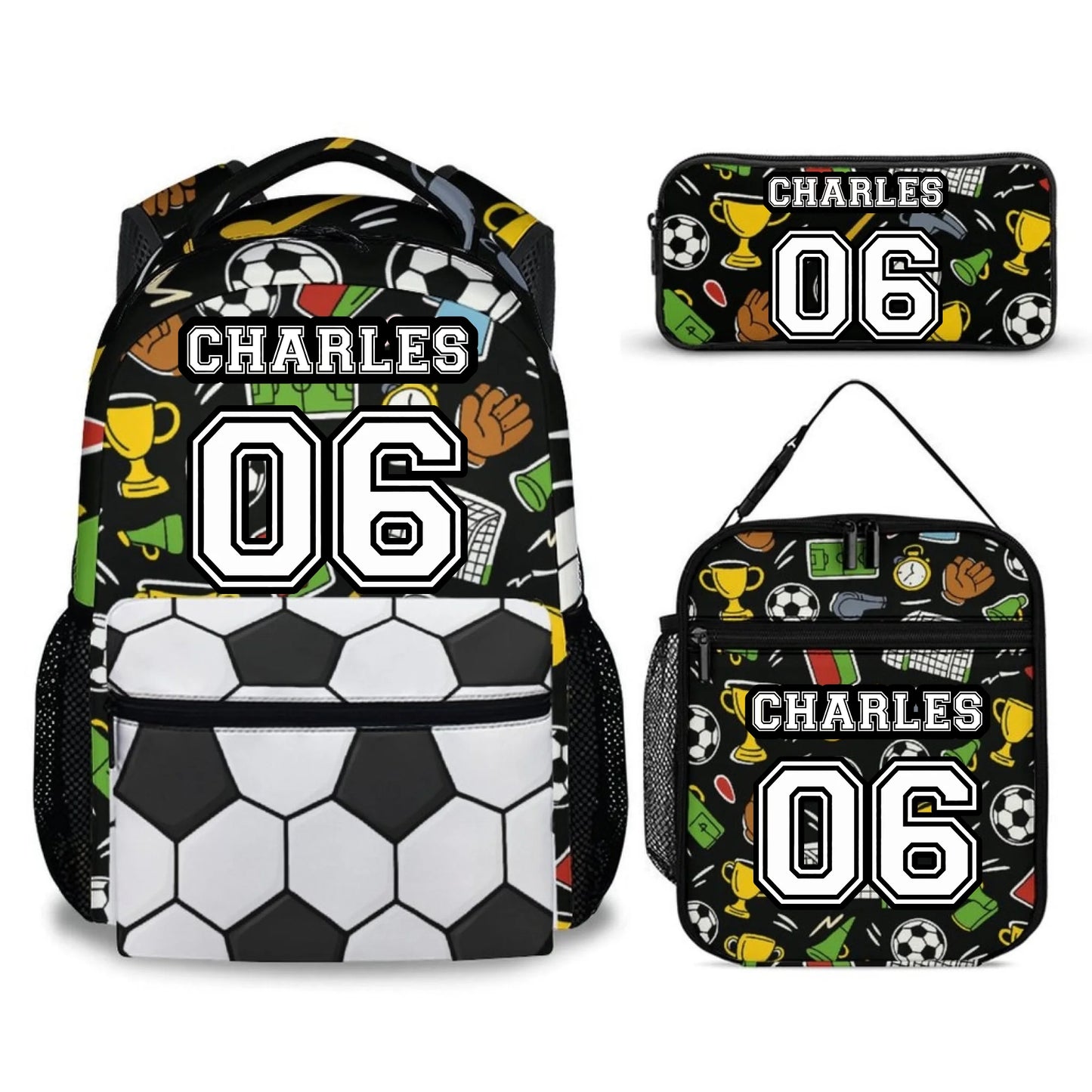 Personalized Name Custom Sports Backpack - Includes Basketball Baseball Soccer Football Rugby Personalized Backpacks