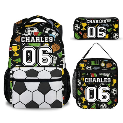 Personalized Name Custom Sports Backpack - Includes Basketball Baseball Soccer Football Rugby Personalized Backpacks