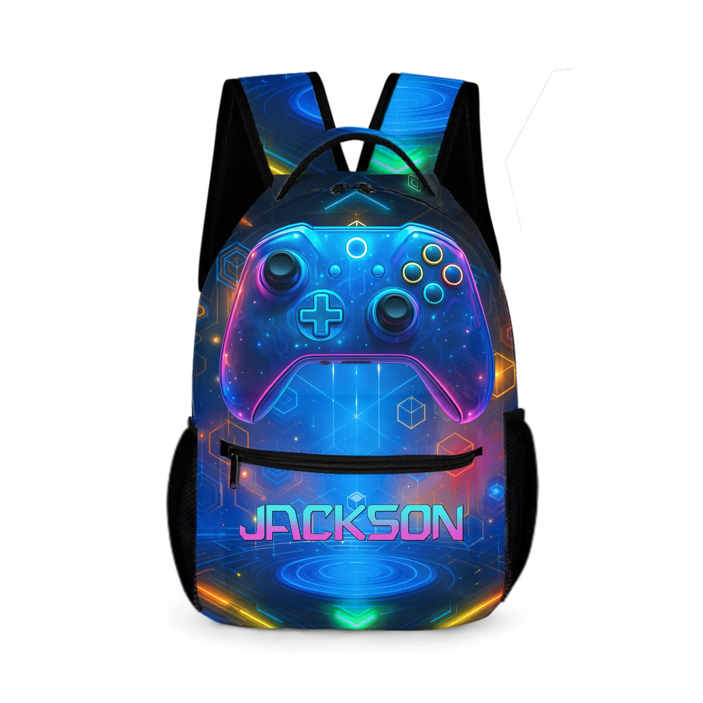 Technological Style Customized Backpack with Game Controller - Personalized Name