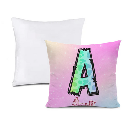 Custom Leopard Initial Throw Pillow - Personalized Letter Cushion with Name - Gift for Girls & Boys