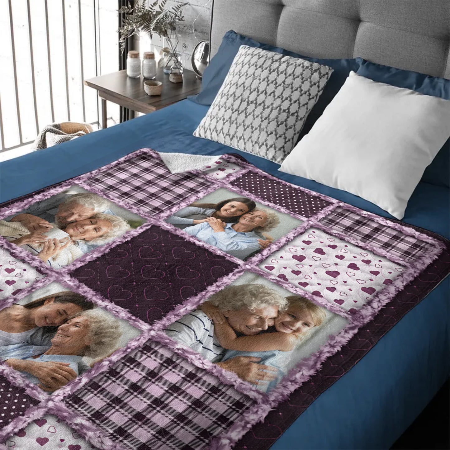 Custom Photo Memorial Blanket - Personalized Photo - Gifts For Family, Friends