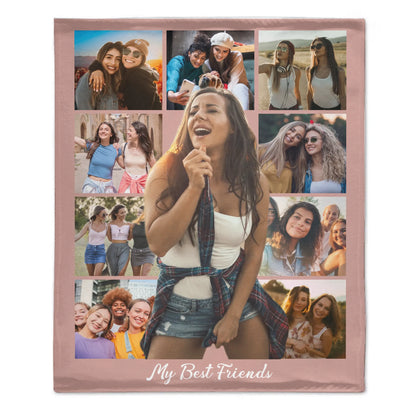 Customized Photo Collage Blanket - Personalized Title and Photos - Birthday Gift