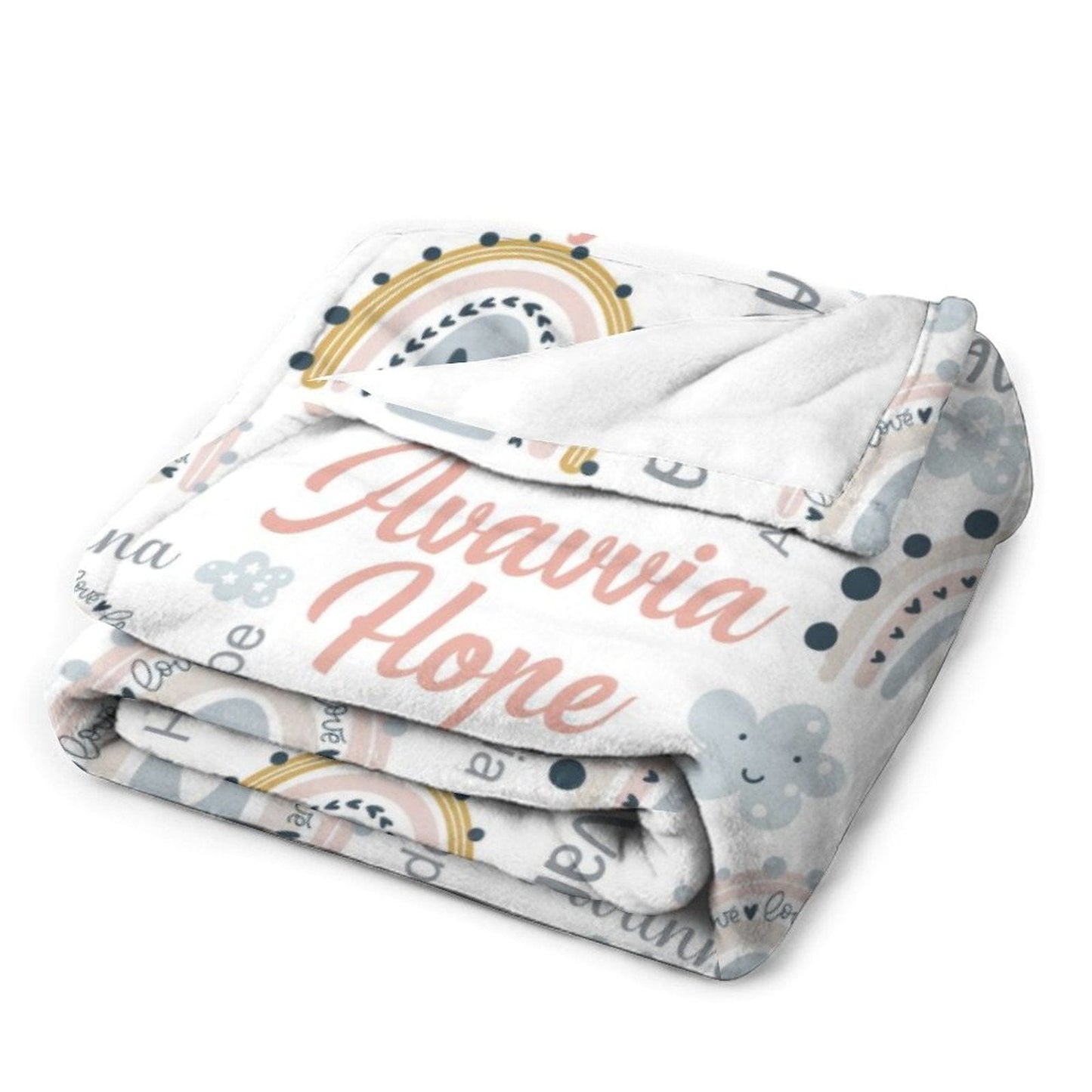 Personalized Rainbow Baby Blanket