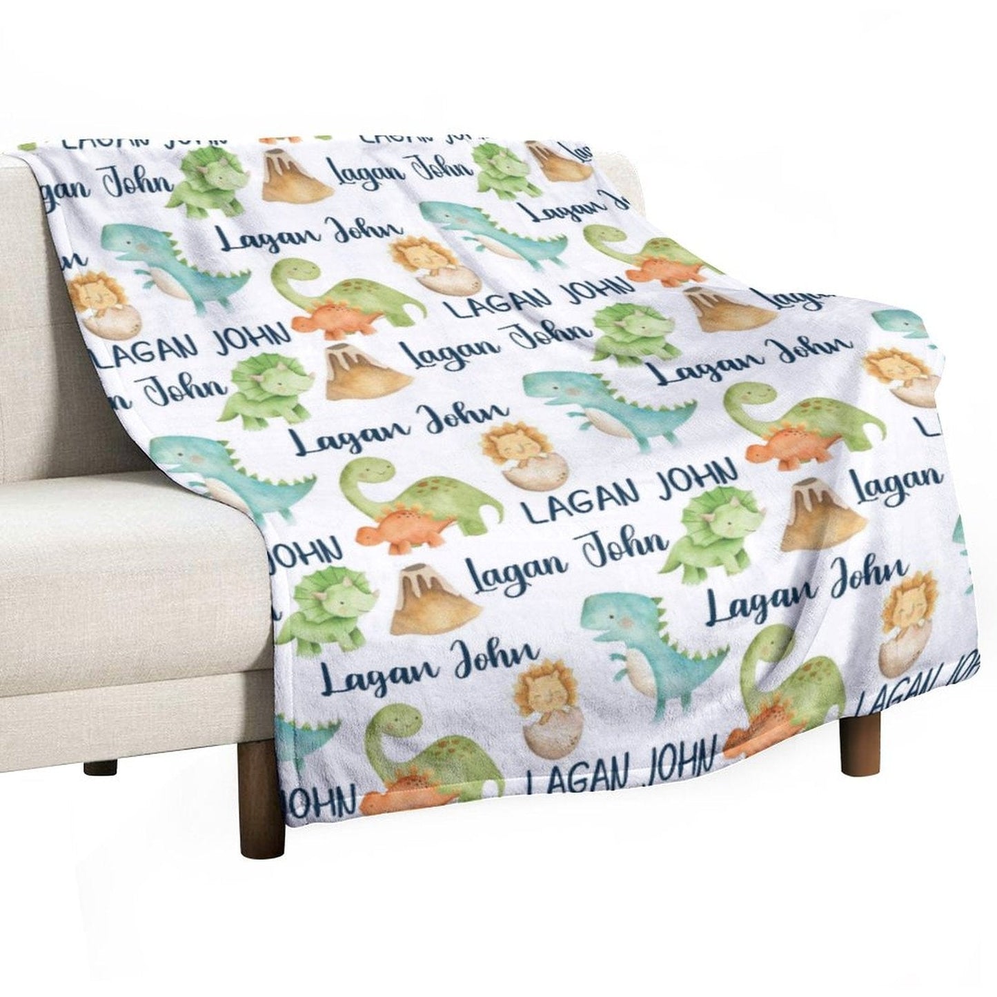 Personalized Dinosaur Name Blanket - Gifts for Baby