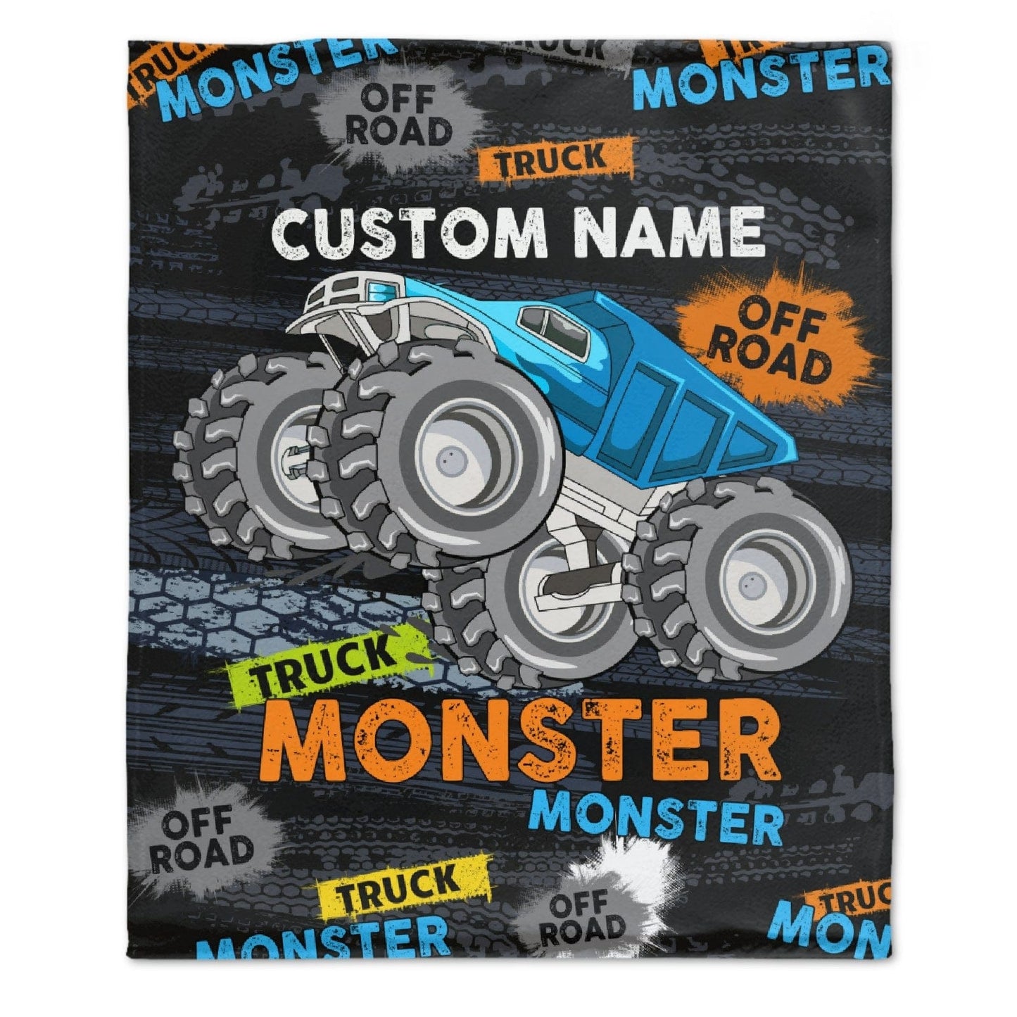 Custom Name Cartoon Truck Blanket