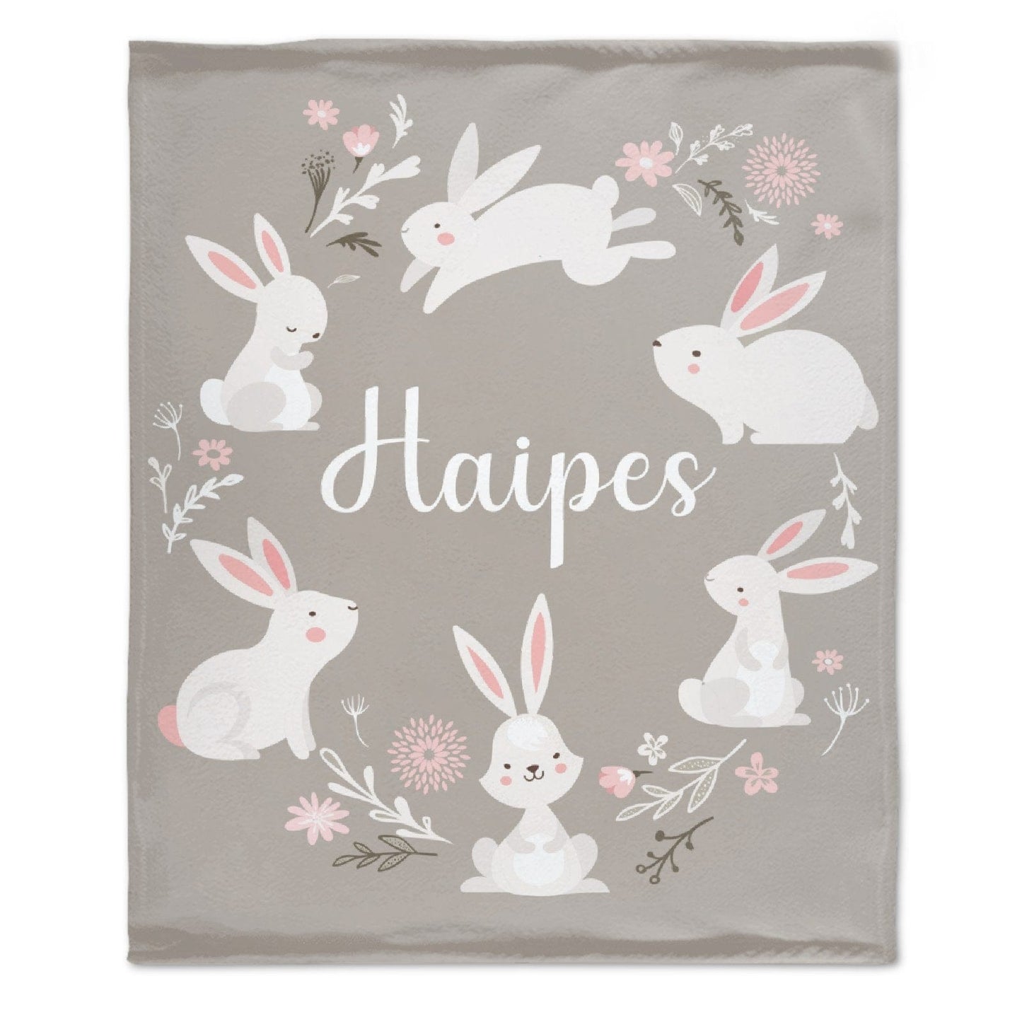 Personalized Baby Girl Bunny Rabbit Name Blanket