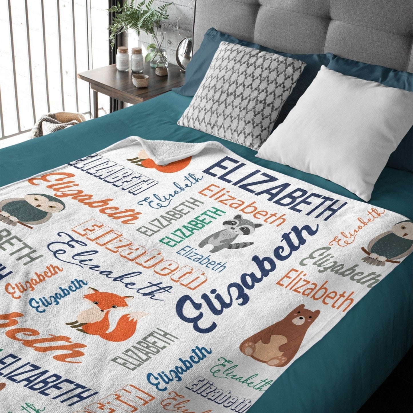 Personalized Cute Animals Name Custom Blanket