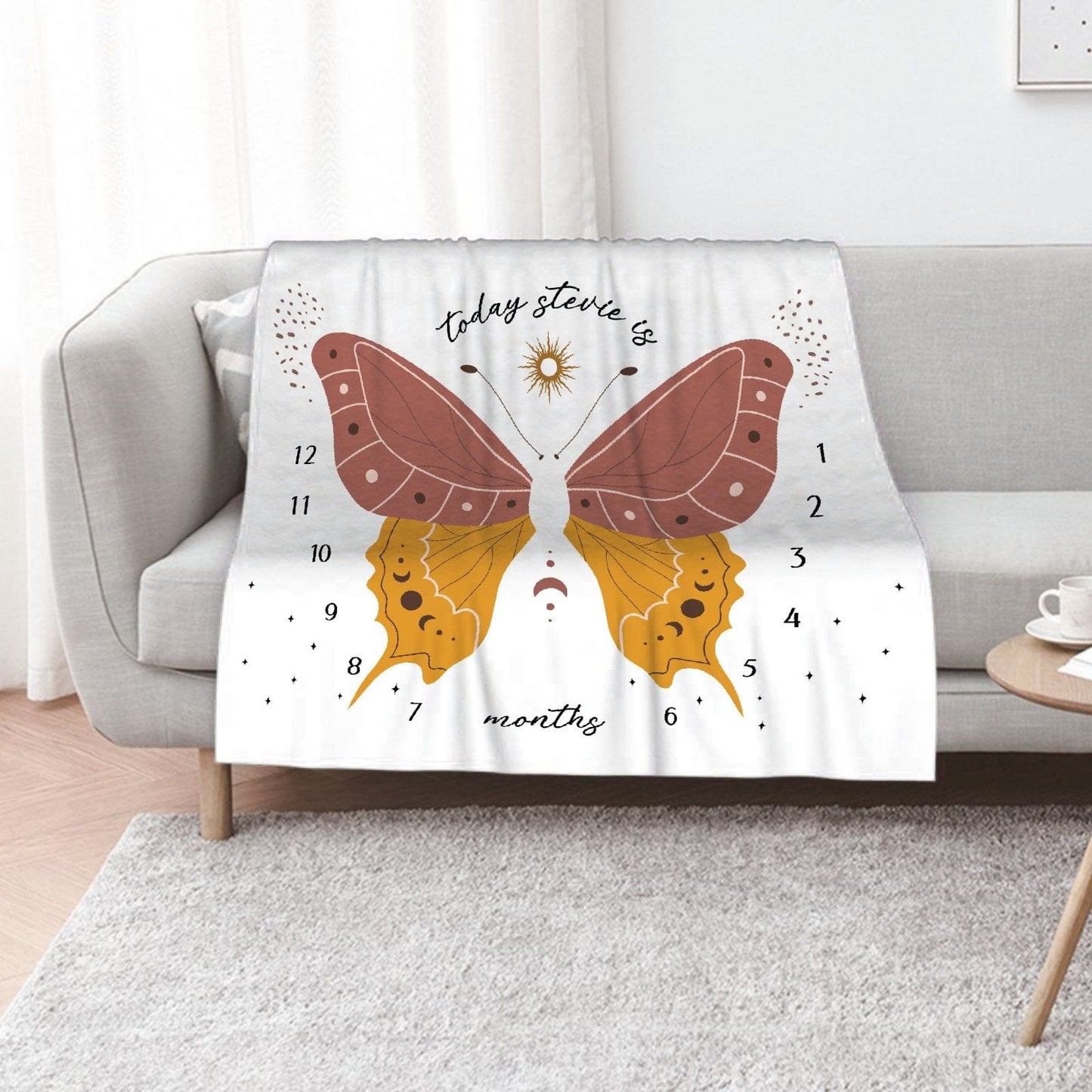 Boho Mystical Butterfly Wings - Baby Name Blanket