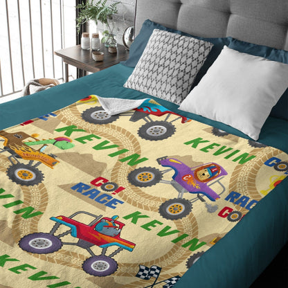 Custom Name Farm Tools Car Kids Blanket