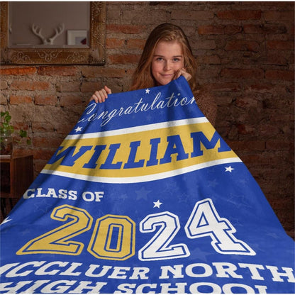 Custom Name Graduation Senior Blanket – Graduation Gift