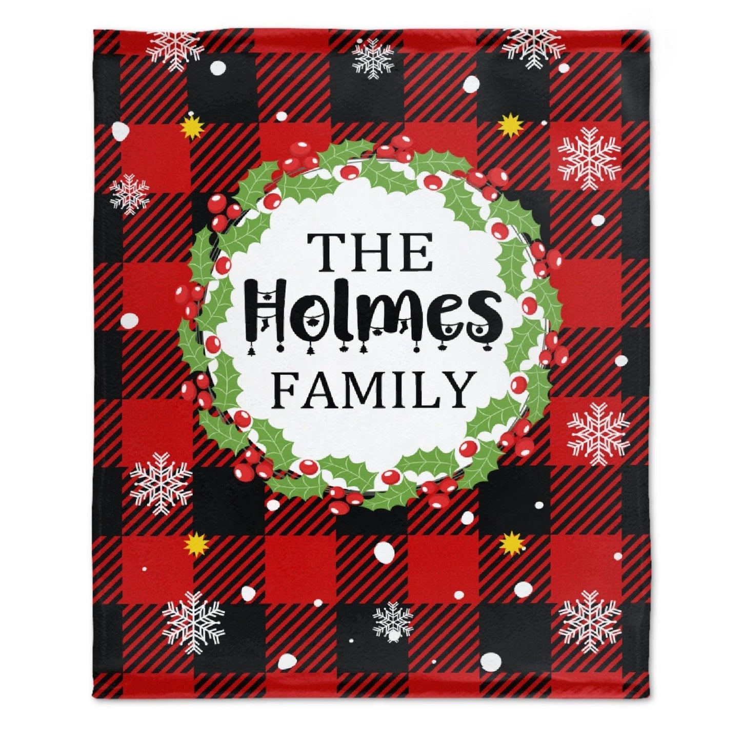 Custom Christmas Buffalo Plaid Blanket