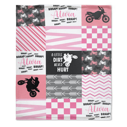 Personalized Dirt Bike Baby Blankets with Name