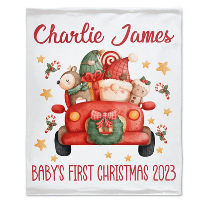 Personalized Baby's First Christmas Trip Blanket
