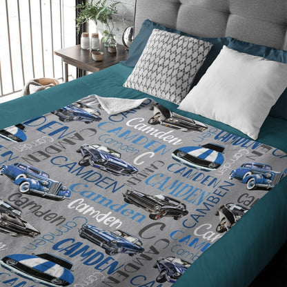 Muscle Sports Car Personalized Baby Blanket