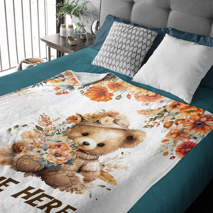 Custom Baby Name Bear Blanket