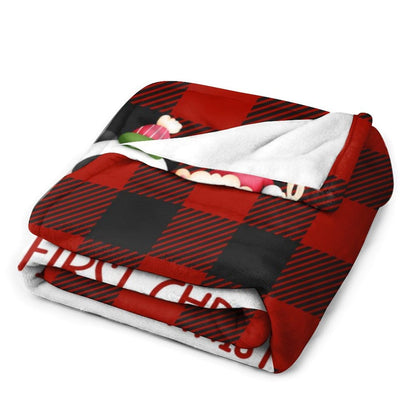 Custom Baby's First Merry Xmas Buffalo Plaid  Blanket Blanket