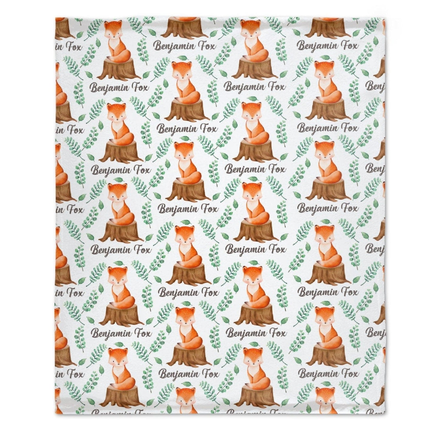 Personalized Name Fox Baby Blanket