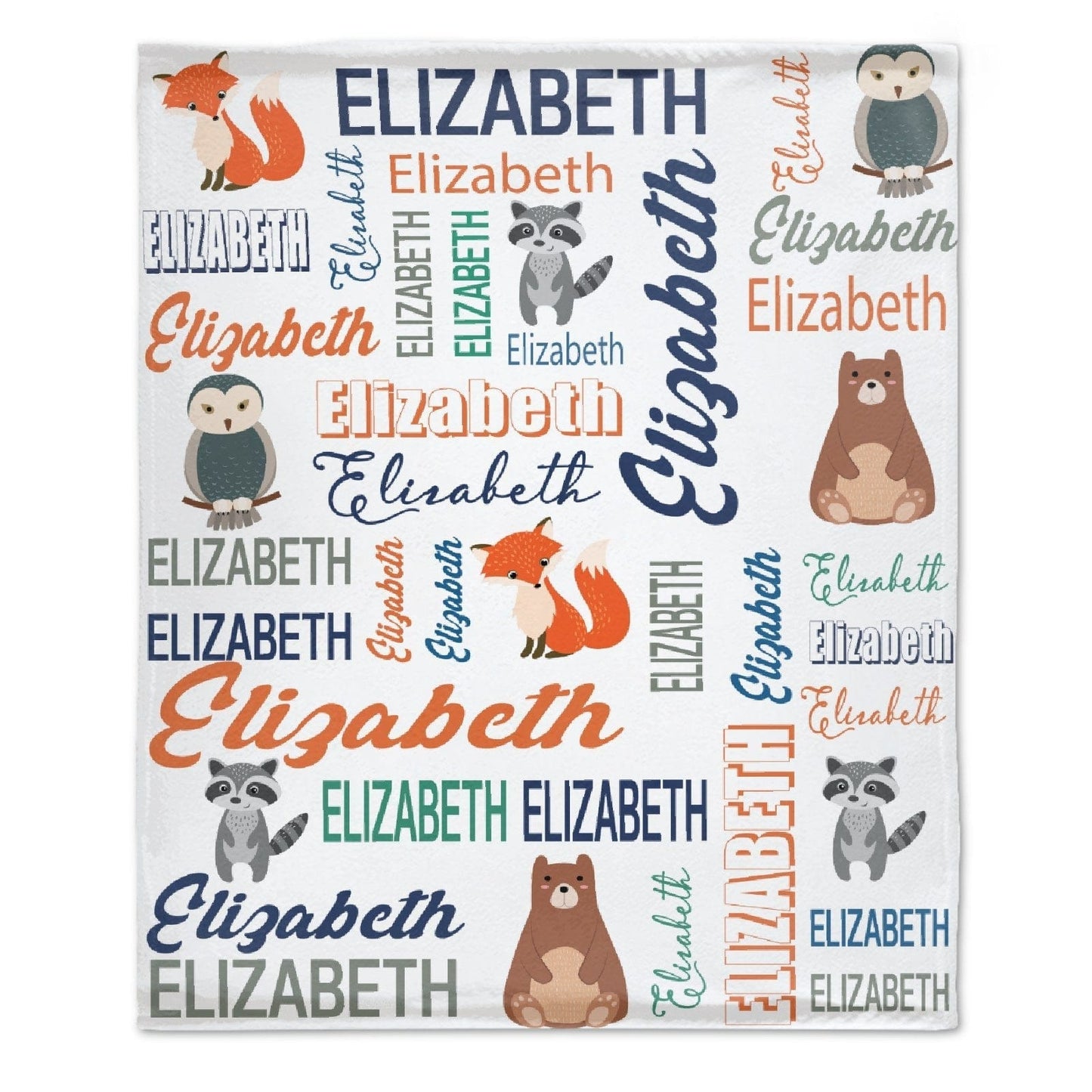 Personalized Cute Animals Name Custom Blanket
