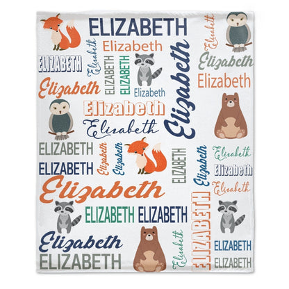 Personalized Cute Animals Name Custom Blanket