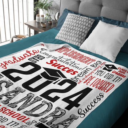Custom Name Soft Blanket - Graduation Gift