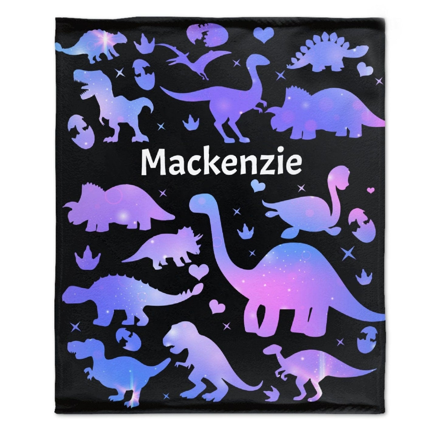 Personalized Custom Dinosaur Name Blanket for Girls Toddler Baby Kids