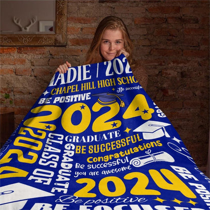Graduation Gift Custom Name Blanket