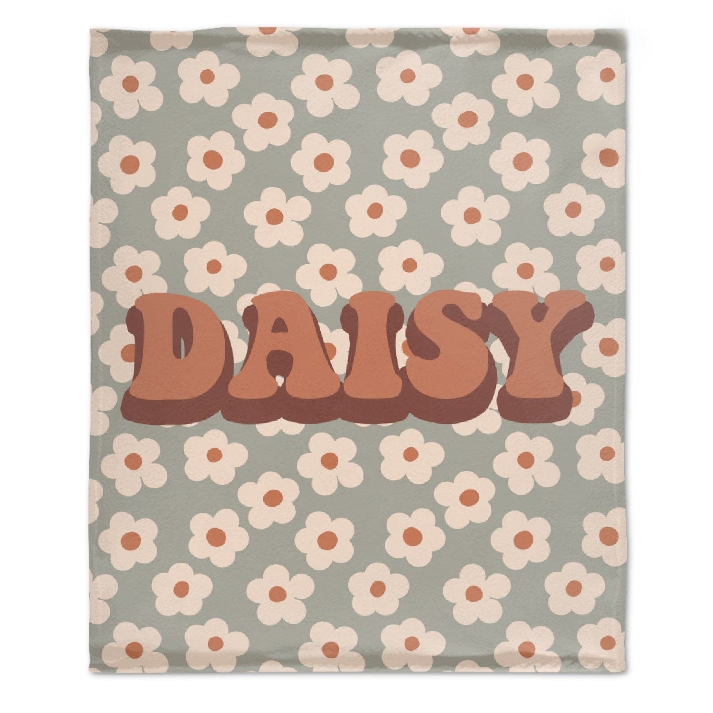 Custom Retro Flower personalize Baby blanket
