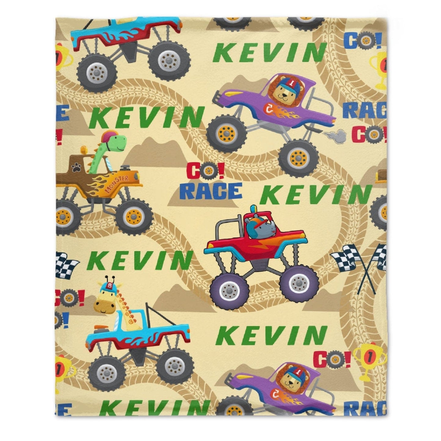 Custom Name Farm Tools Car Kids Blanket