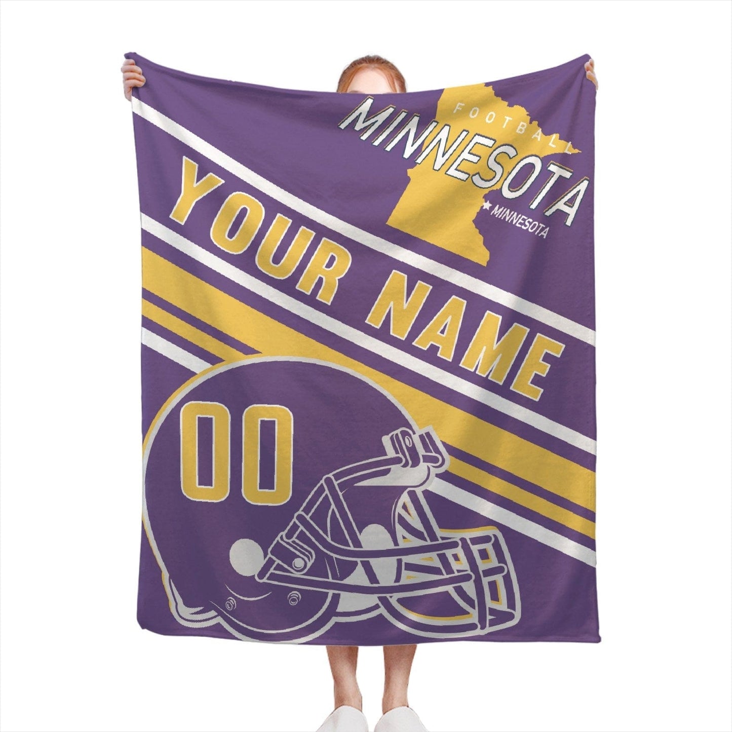 Personalized Football MInnesota Custom Fans Add Name Number Blanket
