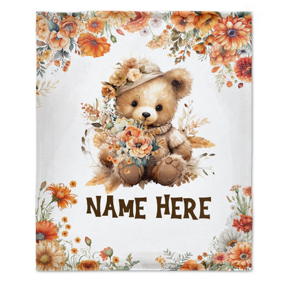 Custom Baby Name Bear Blanket