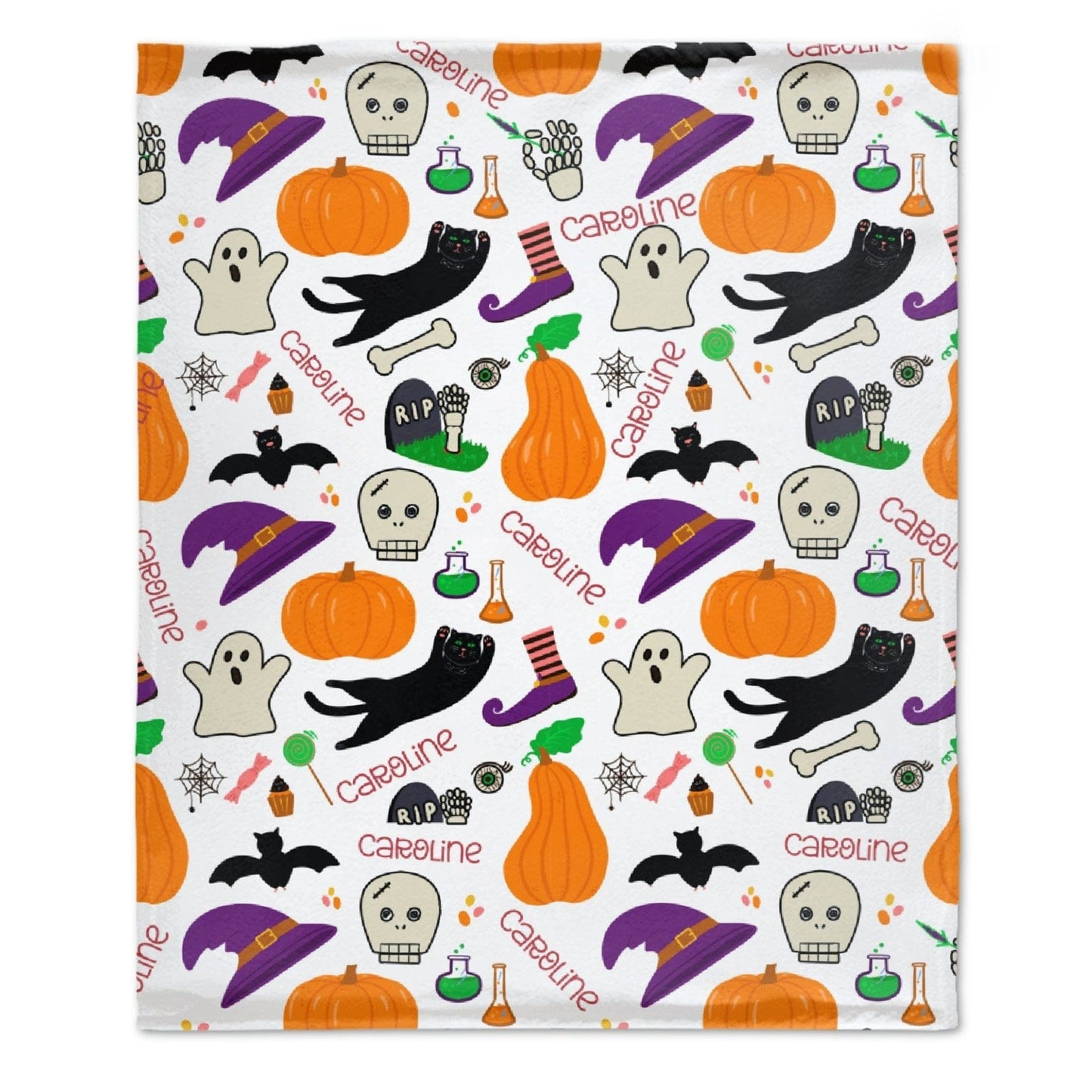 Personalized Custom Halloween Baby Name Blanket