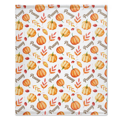 Fall Pumpkin Swaddle Personalize Baby Blanket
