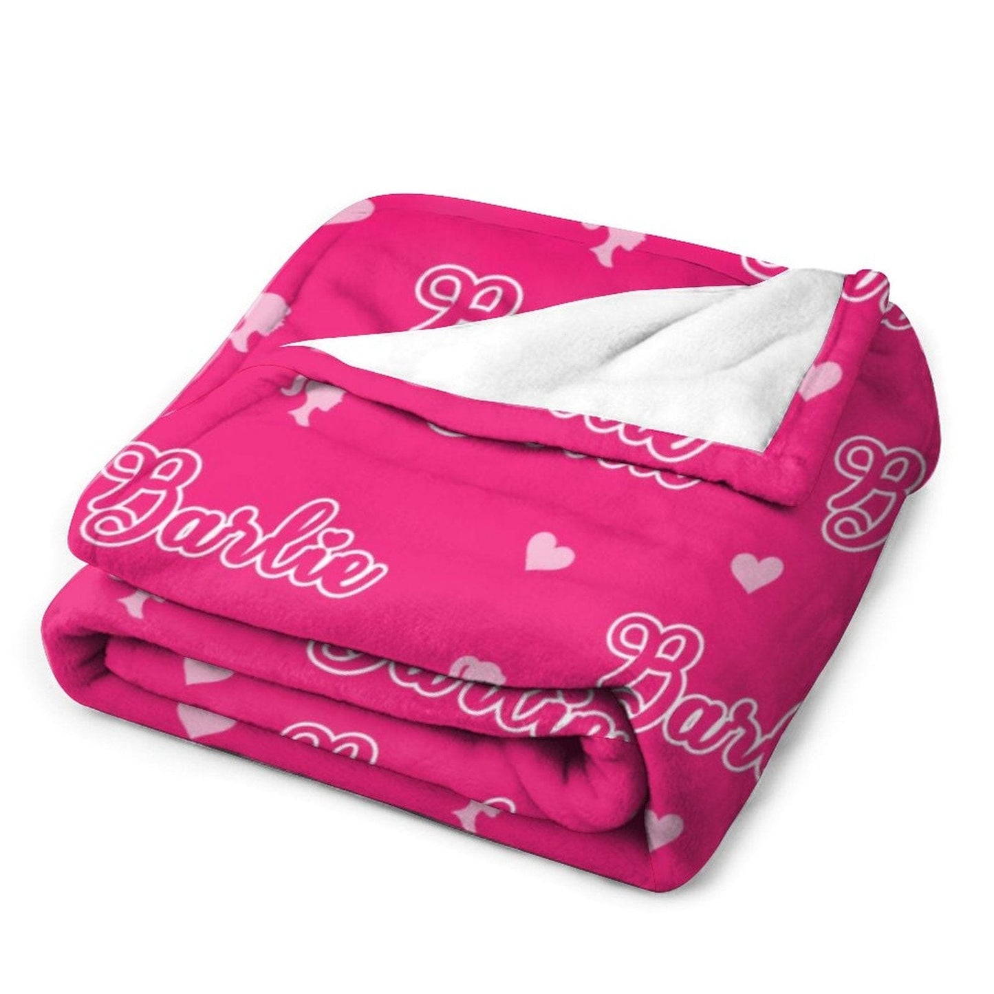 Girls Personalized Name Custom Pink Blanket