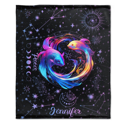 Fantasy twelve constellations themed name custom blanket