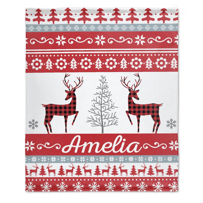 Personalized Christmas Throw Sherpa Blanket